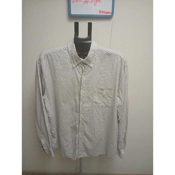 LYLE AND SCOTT Shirt Mens XL Button Up Plaid Long Sleeve Extra Large Blue White! - Picture 1 of 8